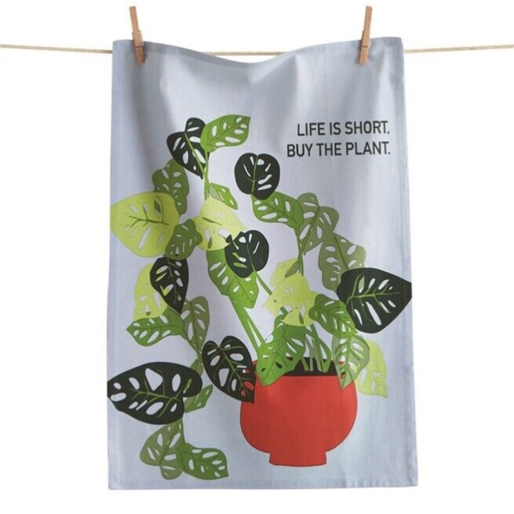 Tag The Plant Tea Towel in Slate Blue